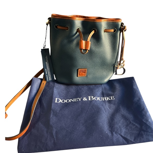 Dooney & Bourke Blue Pebble Grain Leather Drawstring Tote w/ Dust Bag - NWT - Picture 8 of 9